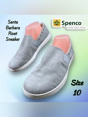 Spenco Women's Santa Barbara Rivet Sneaker Wid Dove Silver Gray Size 10D